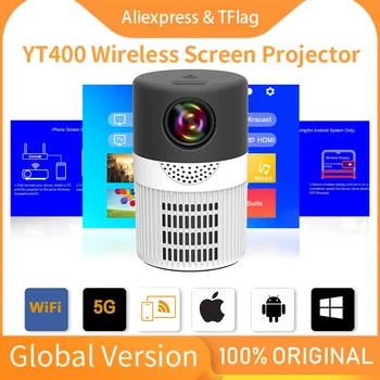 TFlag Mini Projektor YT400 480*360P Toetada 1080P Mini-USB Wifi Beamer Nutitelefoni kodukino Lapsed, Haridus-Kingitus