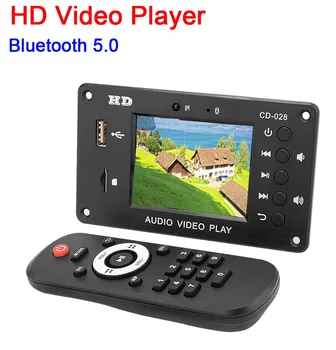Digitaalne LCD HD Video Mängija, Bluetooth 5.0 Stereo Audio Vastuvõtja FLAC WAV APE MP3 Dekooder FM-Raadio USB-12V 24V Auto Võimendi