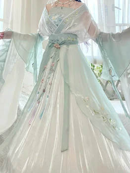 Hiina Hanfu Kleit Naistele Vana Traditsiooniline Tikitud Hanfu Komplekti Karneval Haldjas Cosplay Kostüüm Roheline Hanfu Tantsu Kleit