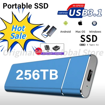 Uus 2TB 4TB 8TB Portable SSD USB-3.1-High-speed 128TB Väline Kõvaketas Mobile Solid State Drive Type-C Sülearvutid Sülearvuti Mac