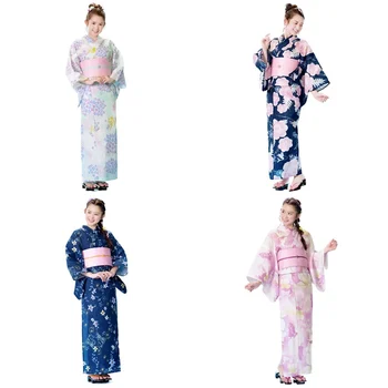 Kimono Hommikumantel Koos Obi Naine Traditsioonilise Stiili Puhas Puuvillane Riie Ilutulestik Konverentsi 163cm Mugav ja Hingav