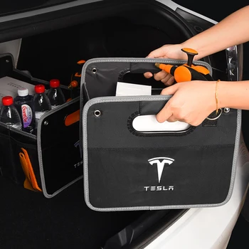 Auto Korraldaja Pagasiruumi Korraldaja Box Boot Juhul Multi-Tasku Reguleeritavad Kokkuklapitavad Ladustamise Suure Mahutavusega Jaoks Tesla Mudel 3 Mudel Y 2022