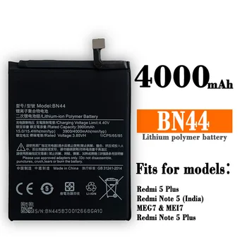 BN44 100% Orginaal 4000mAh Aku Xiaomi Redmi 5 Pluss Kõrge Kvaliteediga Telefoni Varu Li-ioon Uued Akud + Tasuta Tööriistad