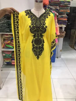 Moroccon Georgette Dubai Kleit Farasha Rüü Naiste Pikk Kleit India Kleit